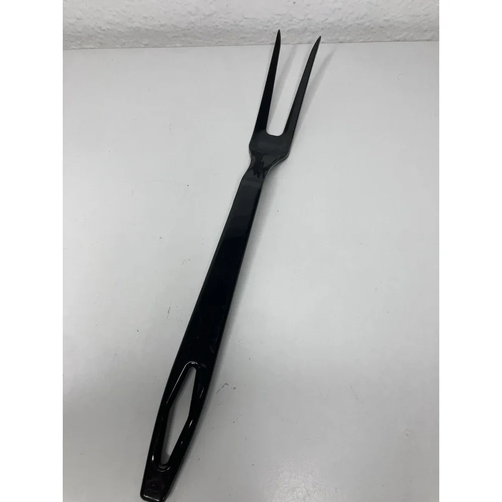 Vintage Tailor Made Products Black Plastic Fork Elroy WI USA MCM Kitchen Utensil